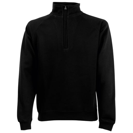 Fruit Of The Loom Mens Zip Neck Sweatshirt (Black) - Image 1