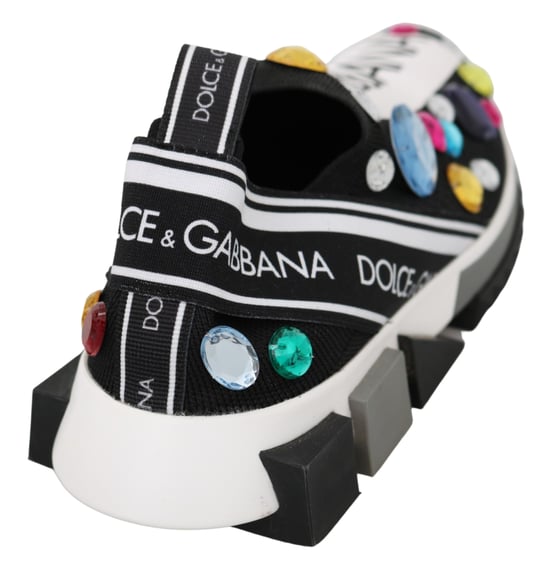 Zapatillas de mujer negras multicolor con cristales de Dolce & Gabbana - Image 2