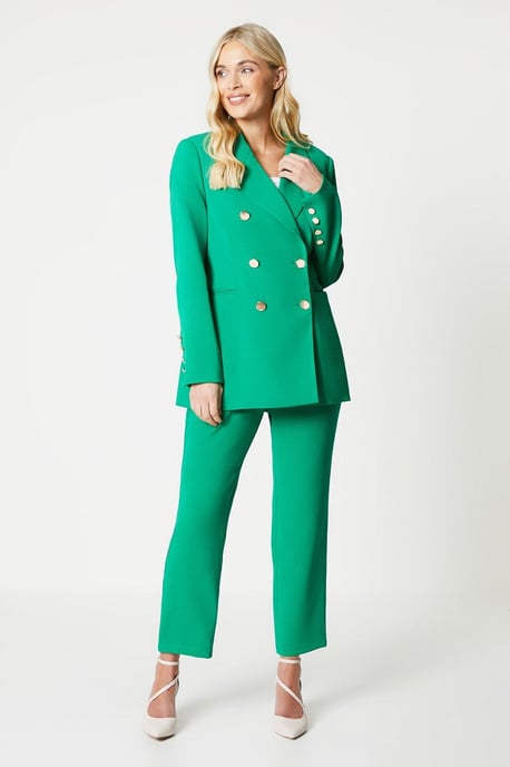 Petite Premium Ring Detail Tailored Trouser