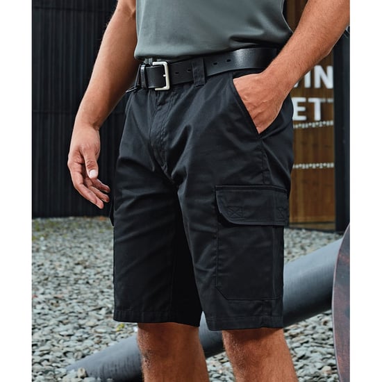Premier Mens Work Cargo Shorts (Black) - Image 3