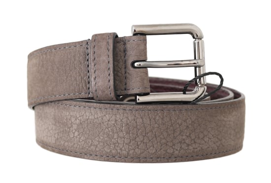 Cinturón de Piel de Ciervo Beige con Hebilla de Logo Plateado de Dolce & Gabbana - Image 2