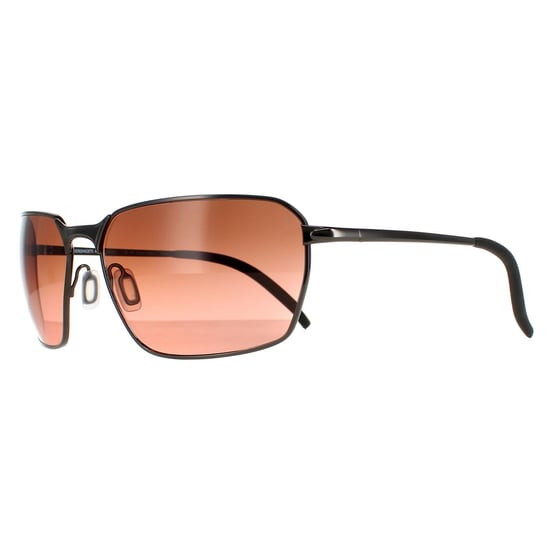 Serengeti Rectangle Mens Shiny Dark Gunmetal  Mineral Polarized Drivers Gradient  Shelton