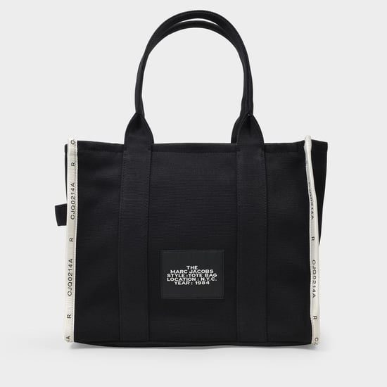 The Large Tote Bag in Black Canvas