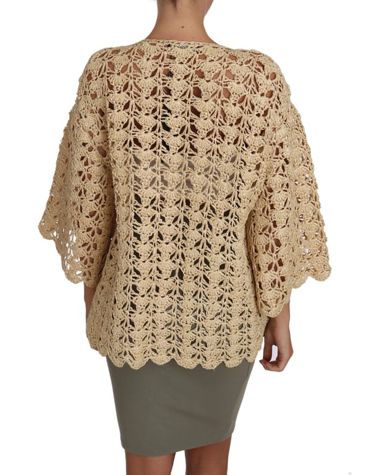 Cárdigan Beige de Dolce & Gabbana de Crochet de Raffia - Image 4