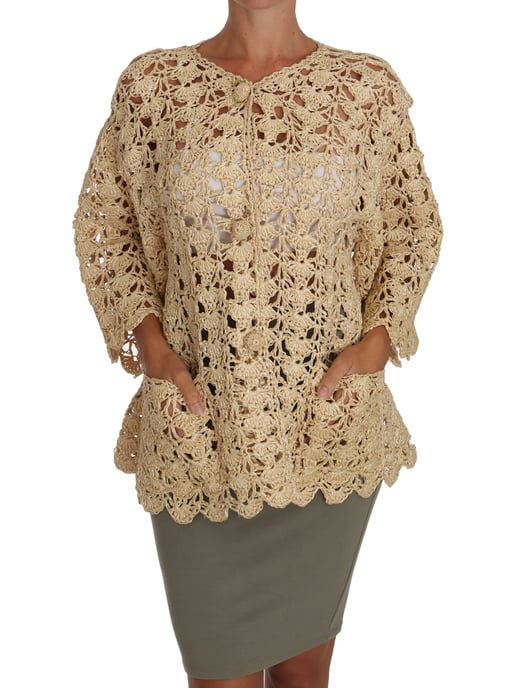 Cárdigan Beige de Dolce & Gabbana de Crochet de Raffia - Image 1