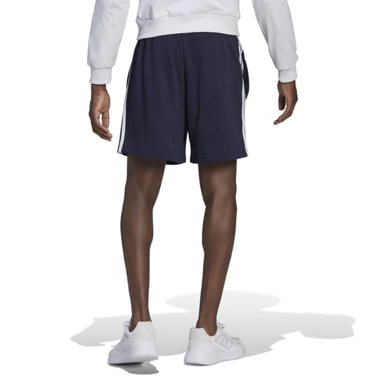 Men's adidas Essentials Frech Terry 3-Stripes Short in Navy - Image 4