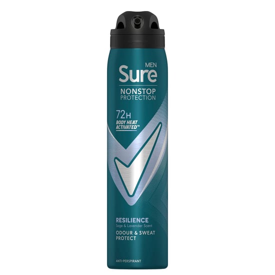 Sure Men Resilience Deodorant Spray with 72H Nonstop Protection 250ml, 3 Pack