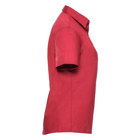 Russell Collection Womens/Ladies Classic Polycotton Easy-Care Short-Sleeved Shirt (Classic Red) - Image 3