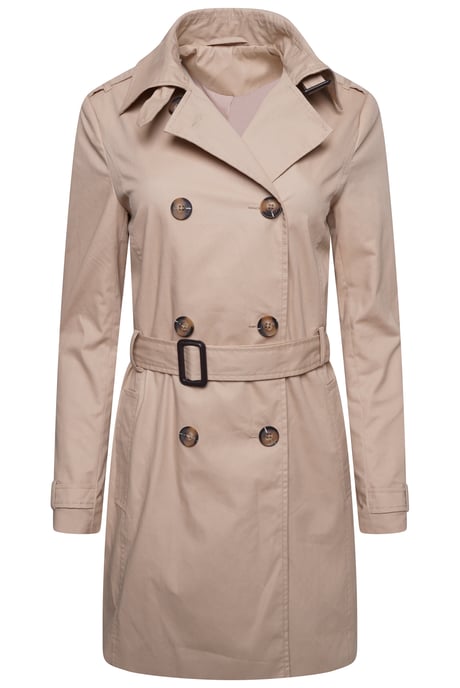 Tina Double Breasted Trench Coat in Stone