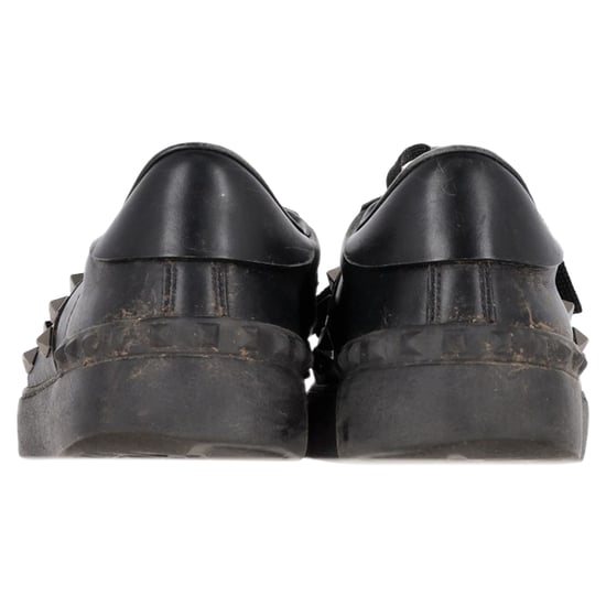 Valentino Garavani Rockstud Lace-Up Sneakers in Black Calfskin Leather - Image 4