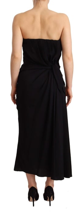 Vestido midi negro sin mangas de seda de Dolce & Gabbana para mujer - Image 4