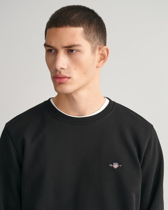 GANT Mens Regular Fit Shield Logo Crew Neck Sweatshirt