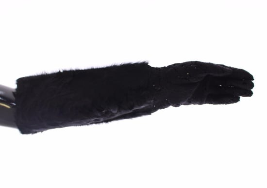 Guantes para mujer de piel de cordero y lana con encaje negro de Dolce & Gabbana - Image 3