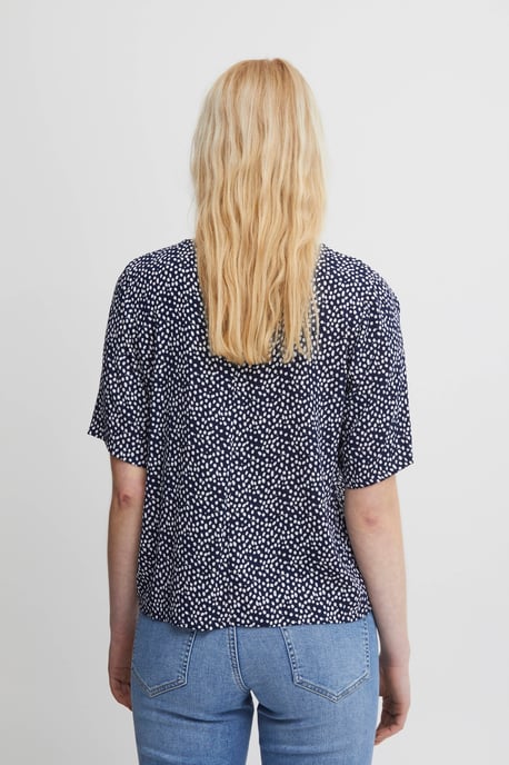ICHI top IHMARRAKECH met stippen donkerblauw/wit - Image 6