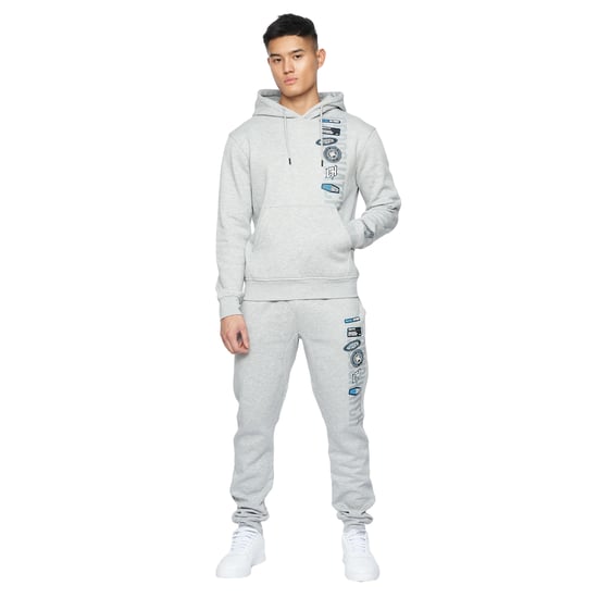 Crosshatch Mens Pepperhill Hoodie (Light Grey Marl) - Image 3
