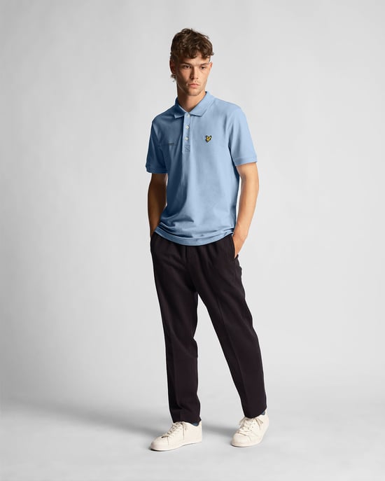 Lyle & Scott men's polo shirt with matching print in blue