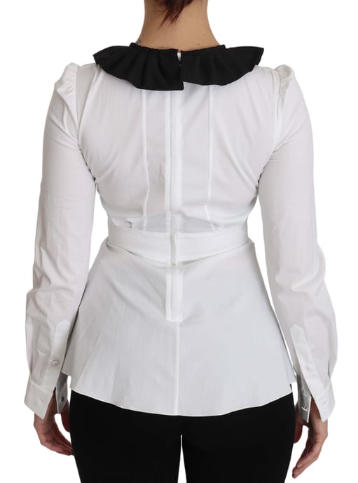Blusa de manga larga de algodón con cuello blanco Dolce & Gabbana - Image 2