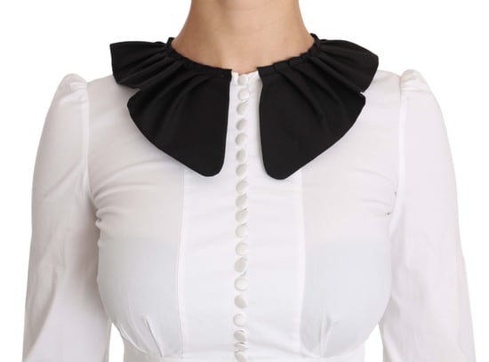 Blusa de manga larga de algodón con cuello blanco Dolce & Gabbana - Image 3