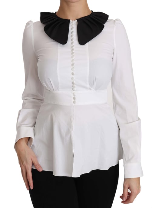 Blusa de manga larga de algodón con cuello blanco Dolce & Gabbana - Image 4