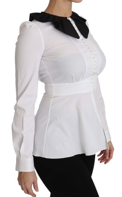 Blusa de manga larga de algodón con cuello blanco Dolce & Gabbana - Image 5