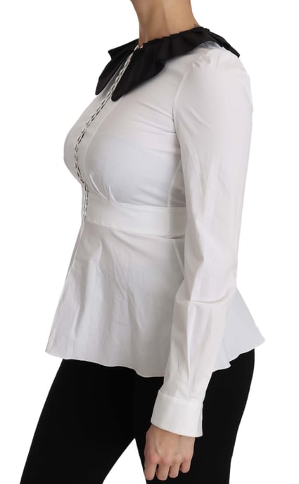 Blusa de manga larga de algodón con cuello blanco Dolce & Gabbana - Image 6