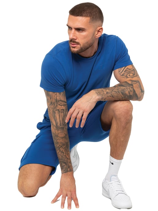 Enzo | Conjunto de chándal con camiseta y pantalón corto para hombre - Azul - Image 6