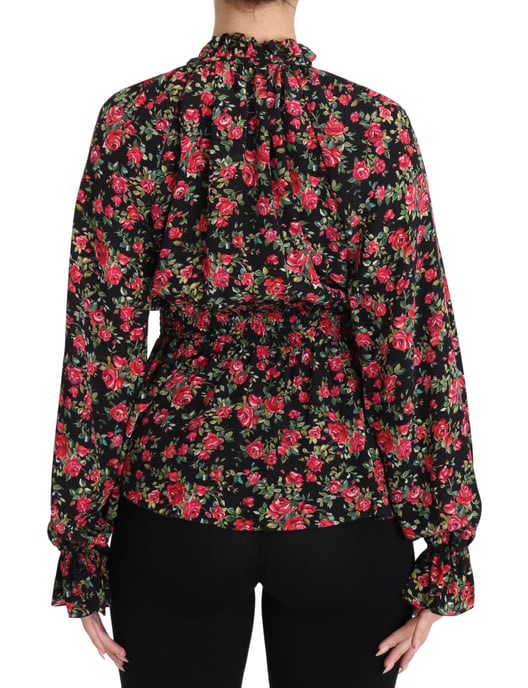 Camisa de Flores con Estampado de Rosa Negra Dolce & Gabbana - Image 2