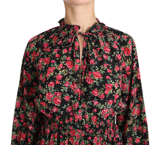 Camisa de Flores con Estampado de Rosa Negra Dolce & Gabbana - Image 3
