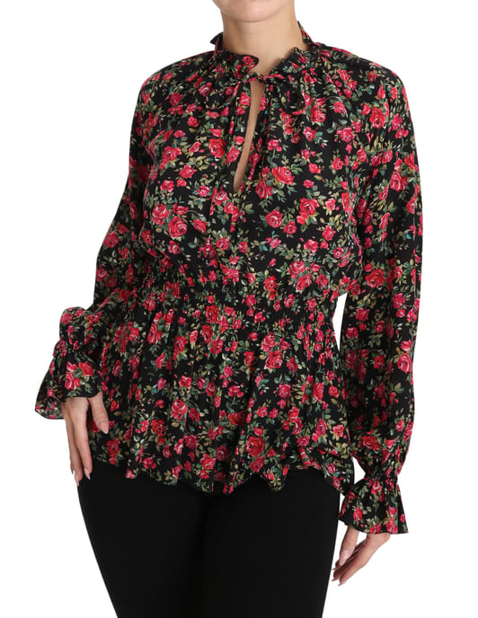 Camisa de Flores con Estampado de Rosa Negra Dolce & Gabbana - Image 4