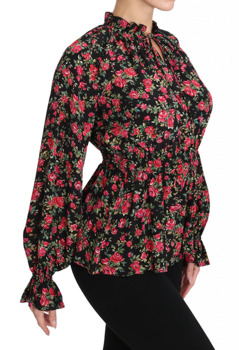 Camisa de Flores con Estampado de Rosa Negra Dolce & Gabbana - Image 5