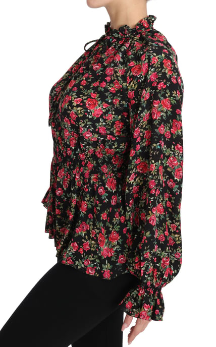 Camisa de Flores con Estampado de Rosa Negra Dolce & Gabbana - Image 6