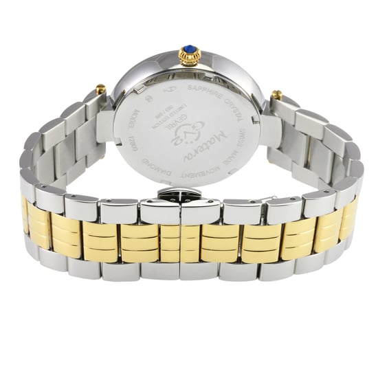 GV2 Women's Matera 12809B Swiss Quartz Diamond White MOP  Dial Watch