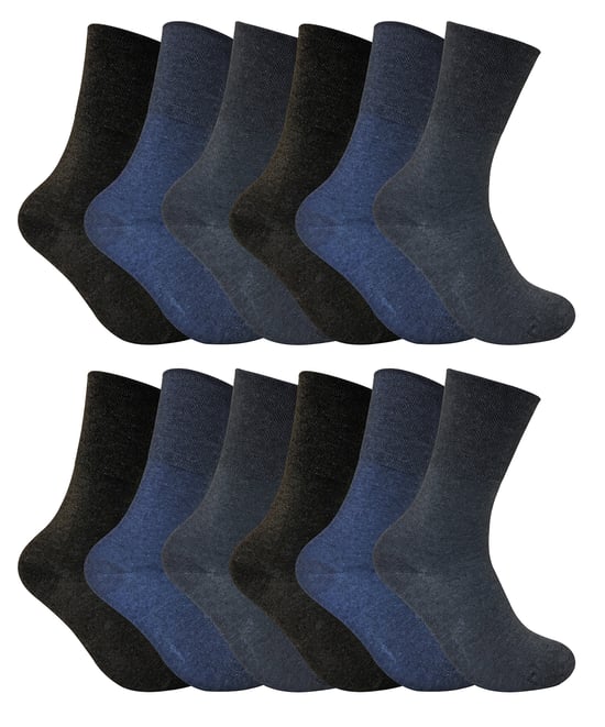 12 Pack Calcetines Diabéticos Térmicos No Elásticos para Mujer - Azul Oscuro - Image 1