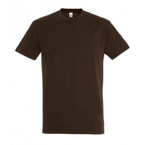 SOLS Mens Imperial Heavyweight Short Sleeve T-Shirt (Chocolate) - Image 1