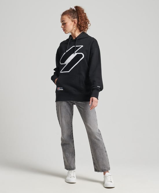 Sudadera extragrande con capucha de chenilla y logotipo de Superdry Code - Image 2