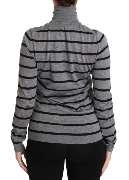Suéter de cuello alto de cachemira y seda gris de Dolce & Gabbana - Image 2