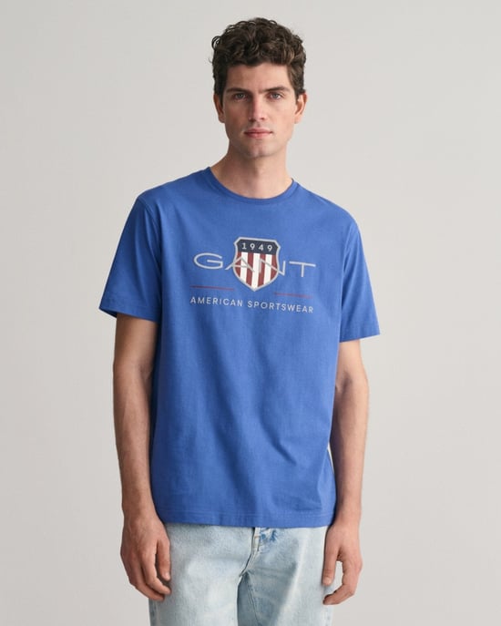 GANT Mens Regular Fit Short Sleeve Archive Shield T-Shirt - Image 1