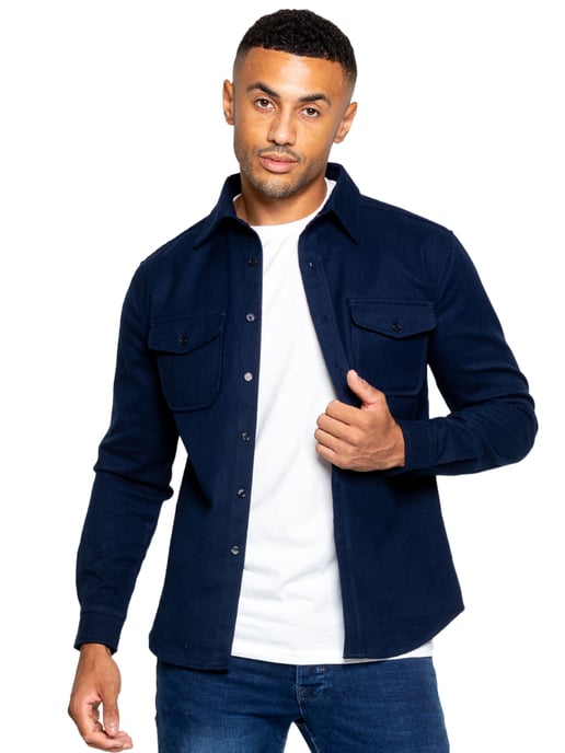Enzo | Sobrecamisa texturizada para hombre - Azul marino - Image 1