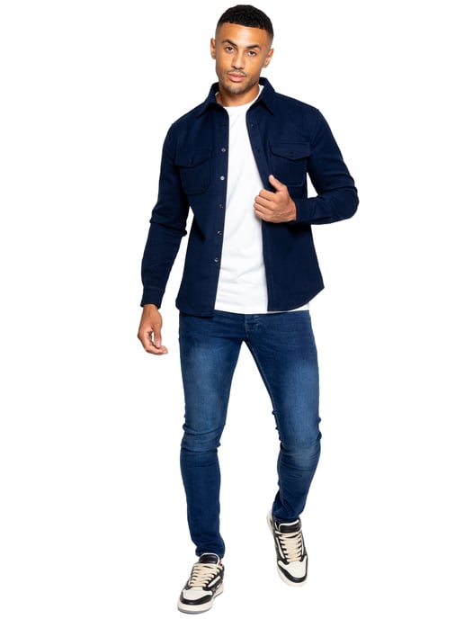 Enzo | Sobrecamisa texturizada para hombre - Azul marino - Image 6