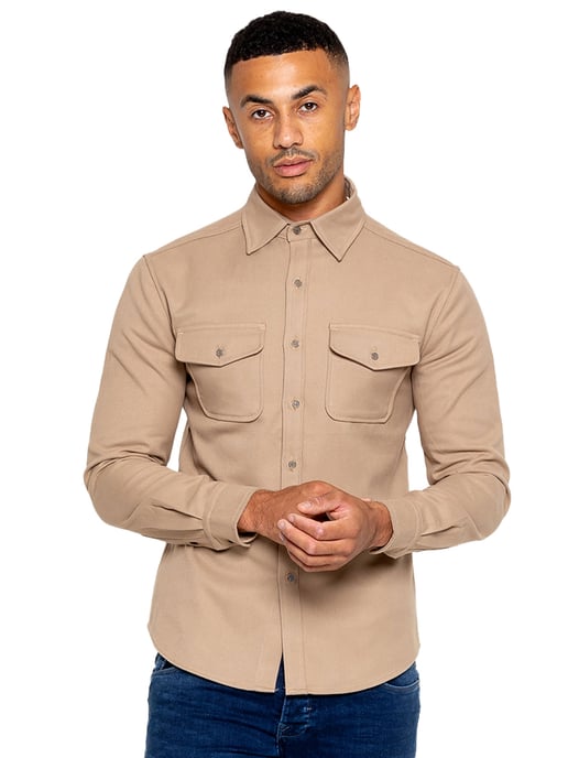 Enzo | Sobrecamisa texturizada para hombre - Arena - Image 3