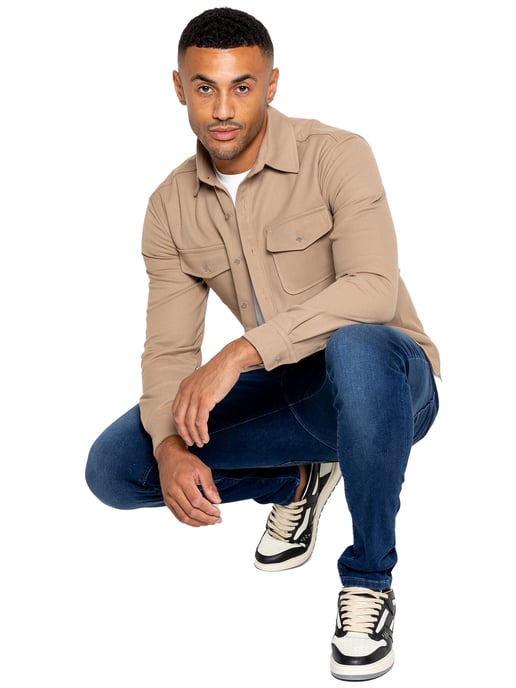 Enzo | Sobrecamisa texturizada para hombre - Arena - Image 5