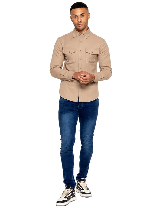 Enzo | Sobrecamisa texturizada para hombre - Arena - Image 6