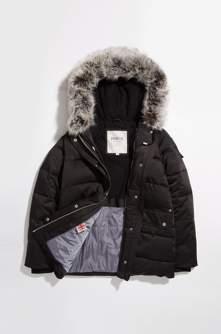 Nordic Mid-Length Faux Fur Parka Jacket