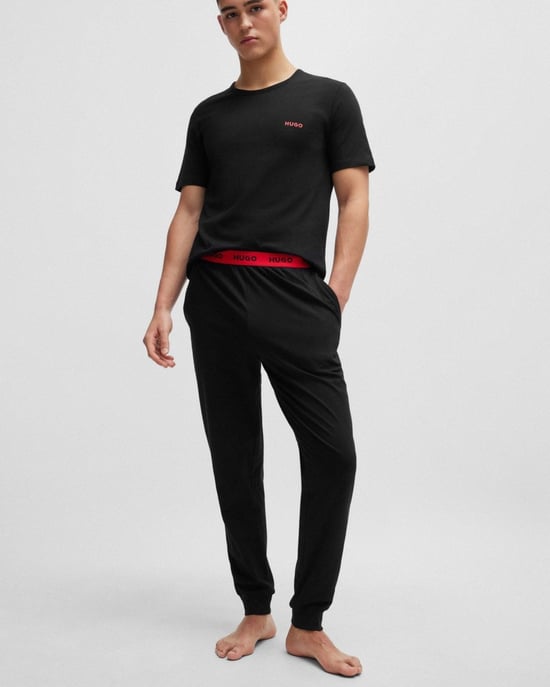 HUGO Mens Three-Pack of Underwear T-Shirts in Cotton with Logos NOS - Image 2