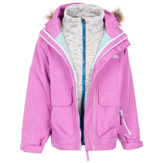 Trespass Childrens/Kids Outshine 3 in 1 TP50 Jacket (Deep Pink) - Image 1