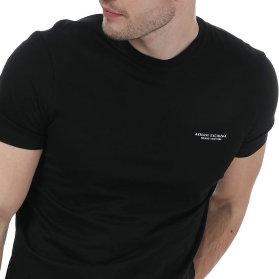 Men's Armani Exchange Milano / New York T-Shirt in Black - Image 6