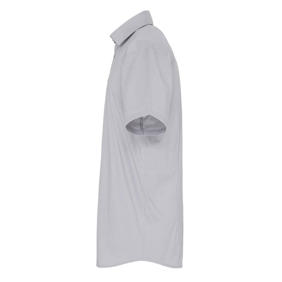 Premier Mens Stretch Fit Poplin Short Sleeve Shirt (Silver) - Image 3