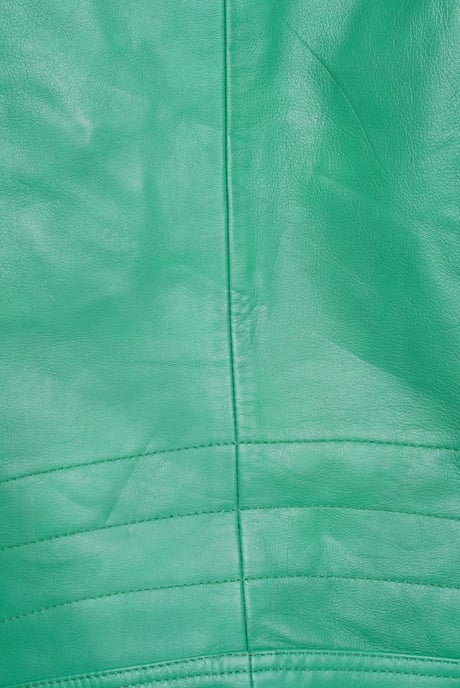 Pelle D’annata Ladies Real Leather Biker Jacket in Cool Green