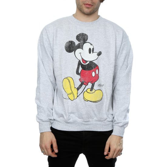 Disney Mens Mickey Mouse Classic Kick Sweatshirt (Heather Grey) - Image 3