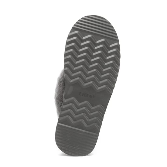 EVER AU Women Wagtail Removable Strap Platform Slippers - Grey